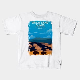 Great Sand Dunes National Park Travel Poster Kids T-Shirt